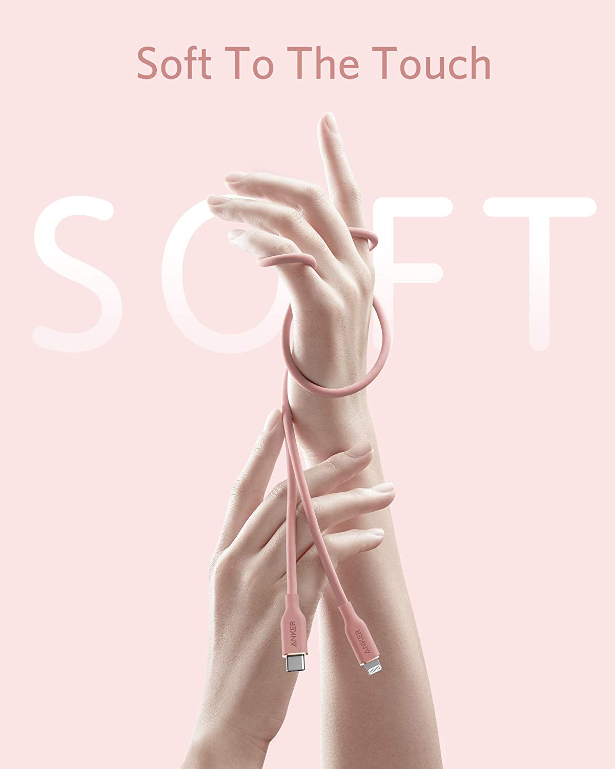 Anker <b>641</b> USB-C to Lightning Cable (Flow, 3 ft Silicone)